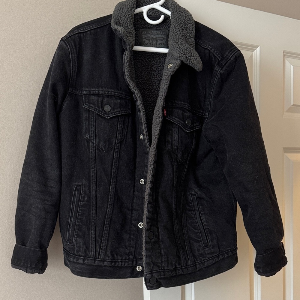 Levi's Black Sherpa-Lined Denim Jacket